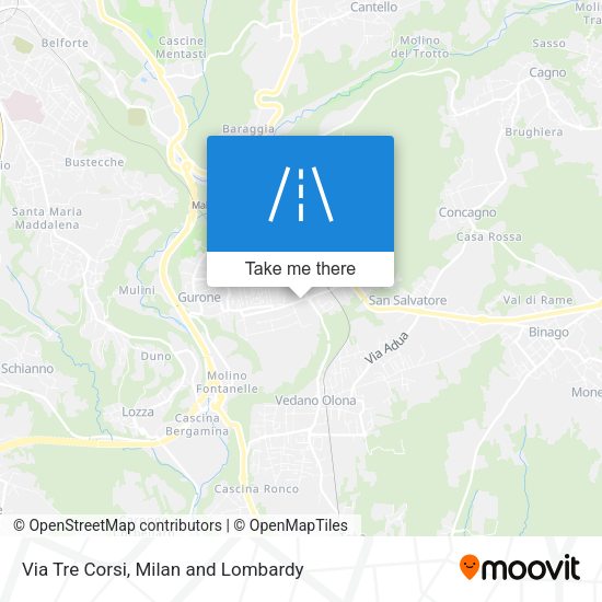 Via Tre Corsi map