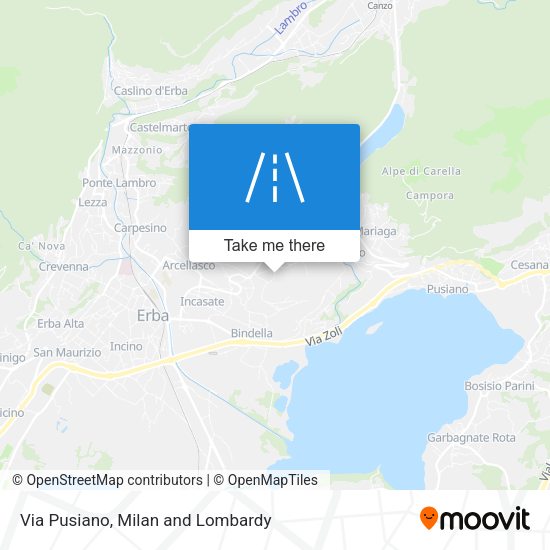Via Pusiano map