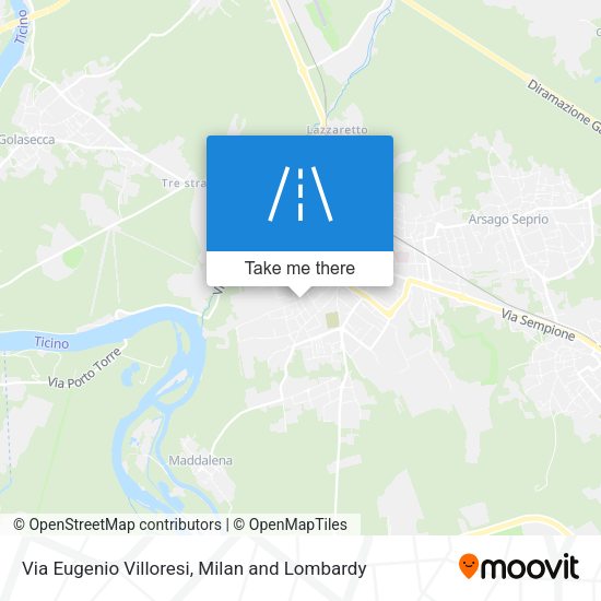 Via Eugenio Villoresi map