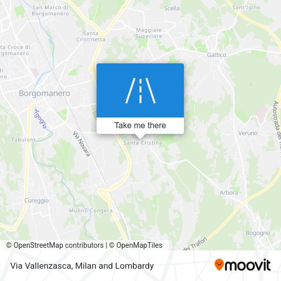 Via Vallenzasca map