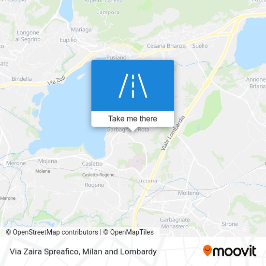 Via Zaira Spreafico map