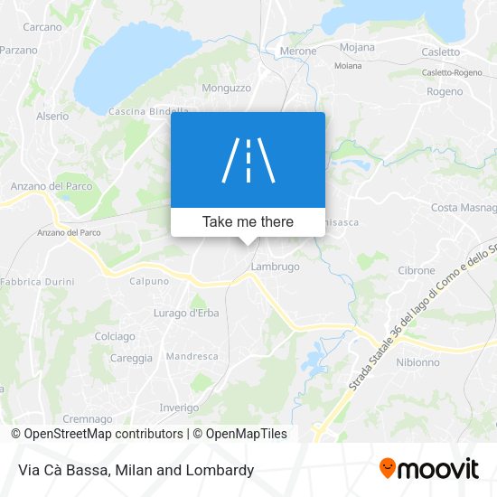 Via Cà Bassa map