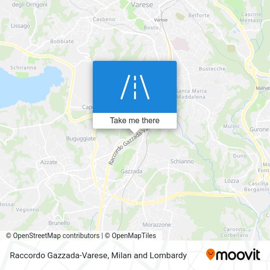 Raccordo Gazzada-Varese map