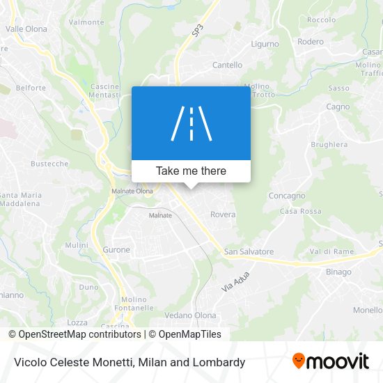 Vicolo Celeste Monetti map