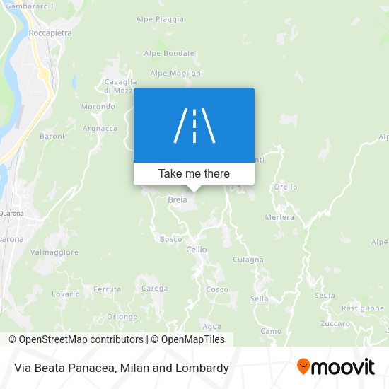 Via Beata Panacea map
