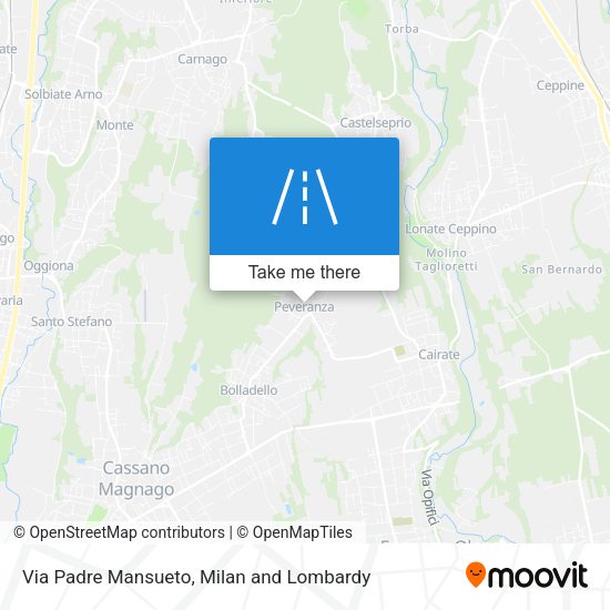 Via Padre Mansueto map