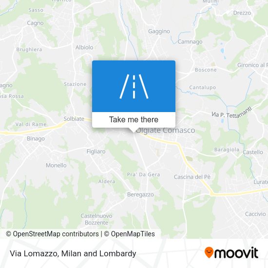 Via Lomazzo map