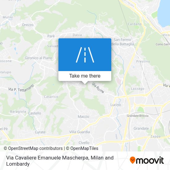 Via Cavaliere Emanuele Mascherpa map