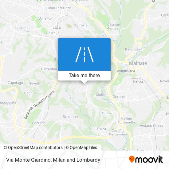 Via Monte Giardino map