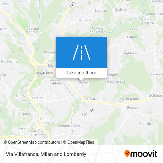 Via Villafranca map