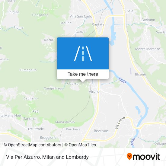 Via Per Aizurro map