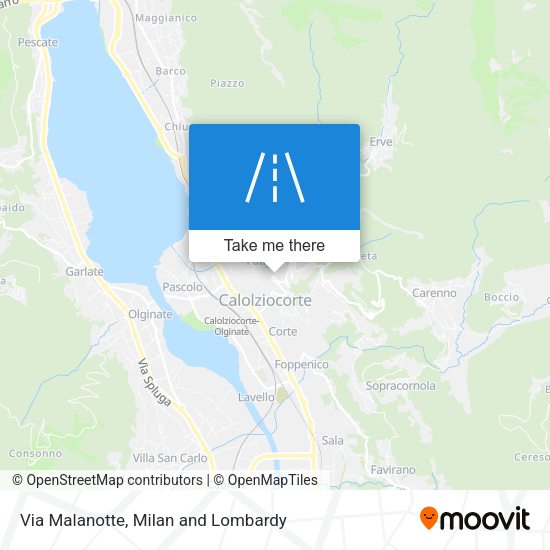 Via Malanotte map