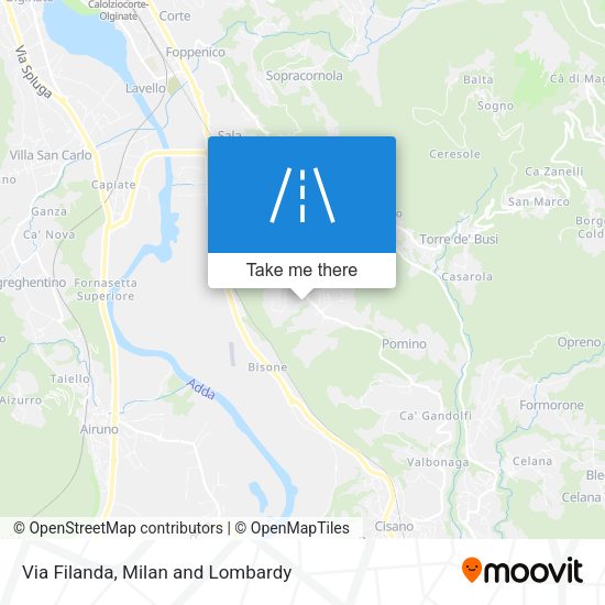 Via Filanda map