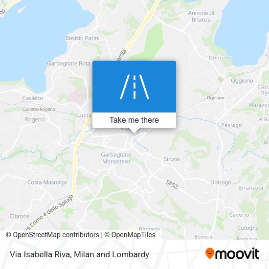 Via Isabella Riva map