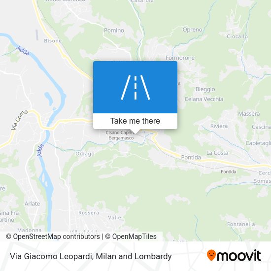 Via Giacomo Leopardi map