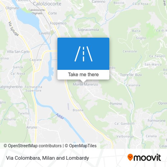 Via Colombara map