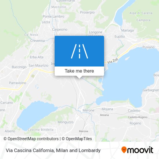 Via Cascina California map