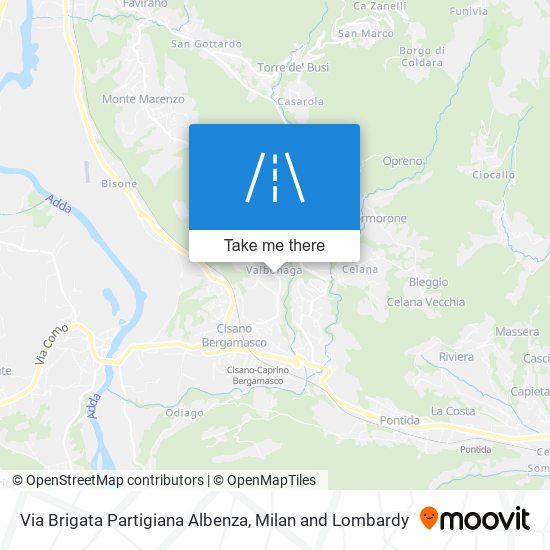 Via Brigata Partigiana Albenza map