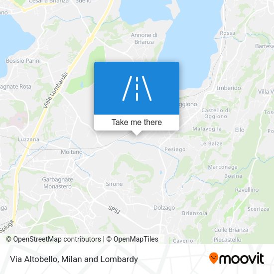 Via Altobello map