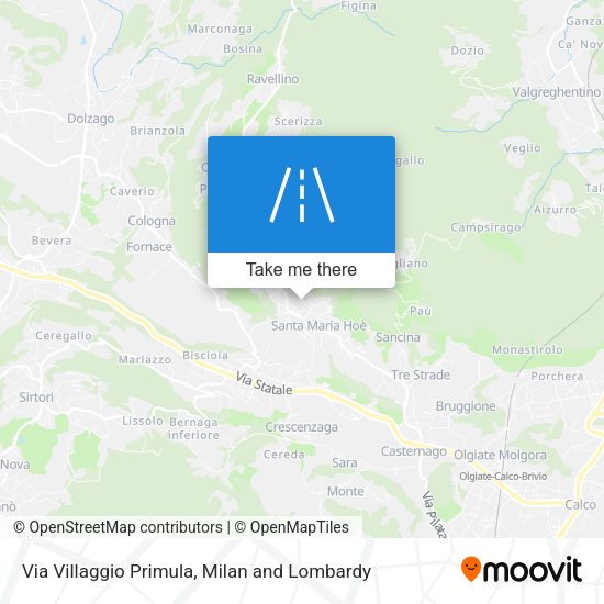 Via Villaggio Primula map