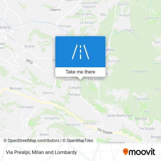 Via Prealpi map