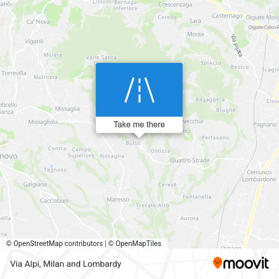 Via Alpi map