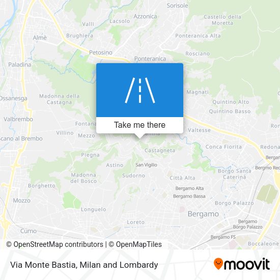 Via Monte Bastia map