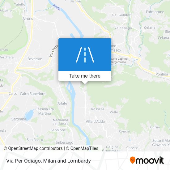 Via Per Odiago map