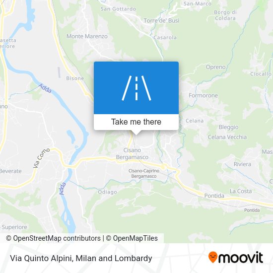 Via Quinto Alpini map