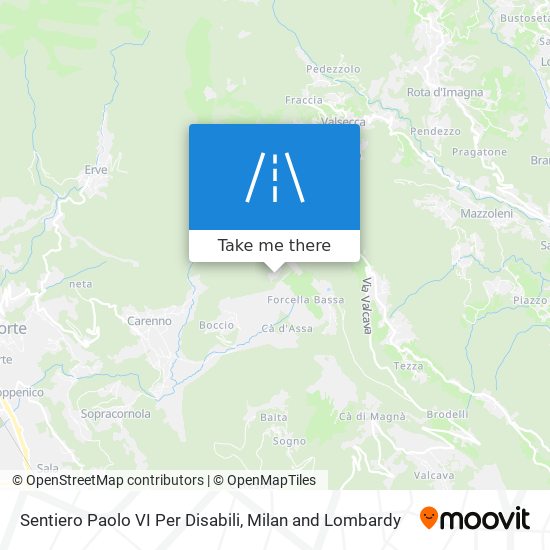 Sentiero Paolo VI Per Disabili map