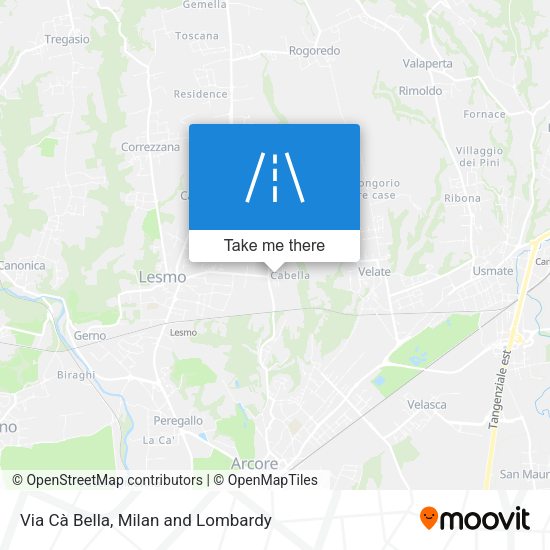 Via Cà Bella map