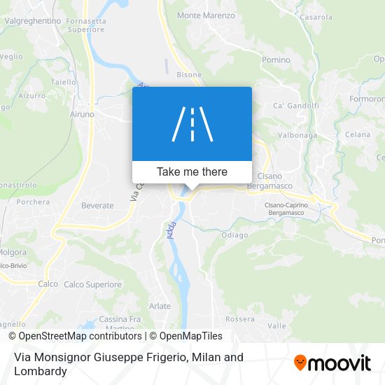 Via Monsignor Giuseppe Frigerio map