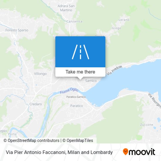 Via Pier Antonio Faccanoni map