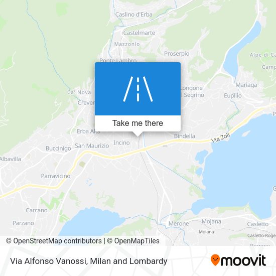 Via Alfonso Vanossi map