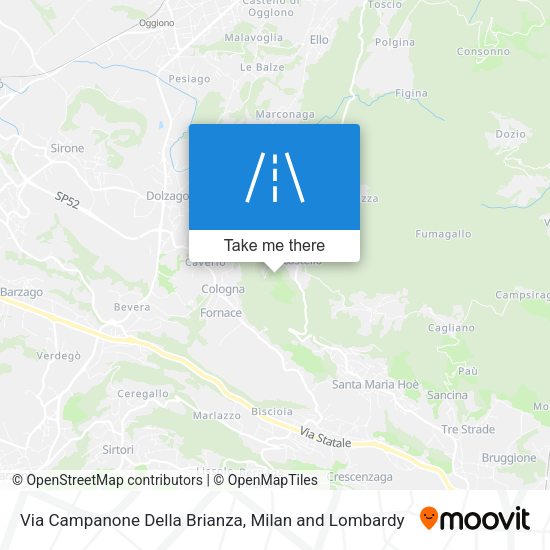 Via Campanone Della Brianza map