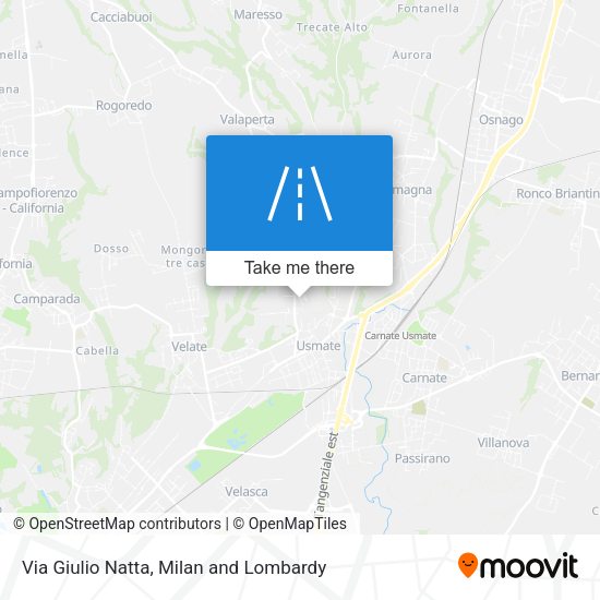 Via Giulio Natta map