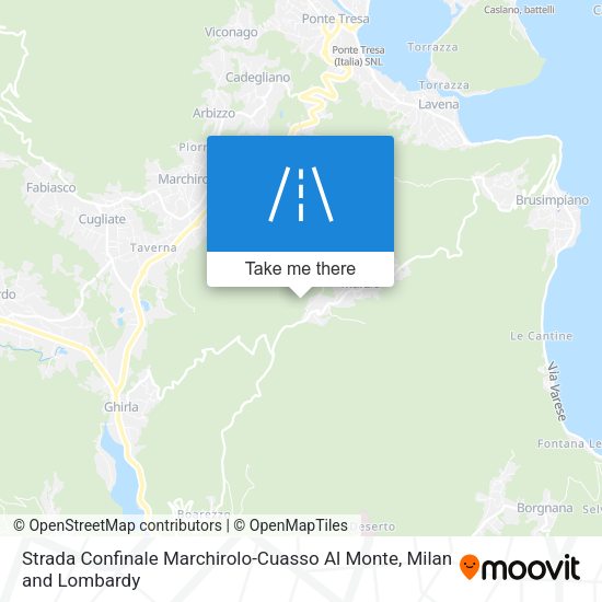 Strada Confinale Marchirolo-Cuasso Al Monte map