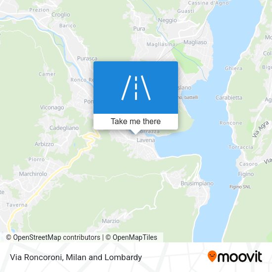 Via Roncoroni map