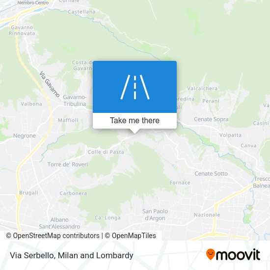 Via Serbello map