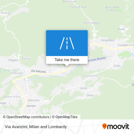 Via Avanzini map