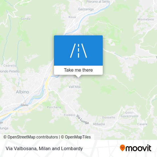 Via Valbosana map