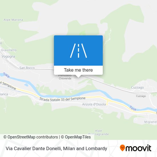 Via Cavalier Dante Donelli map