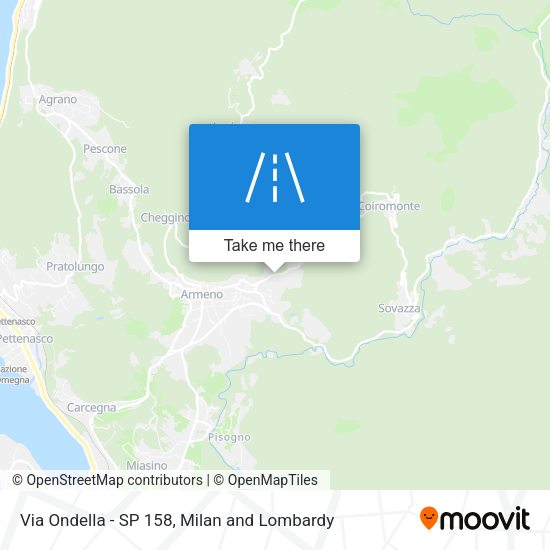 Via Ondella - SP 158 map