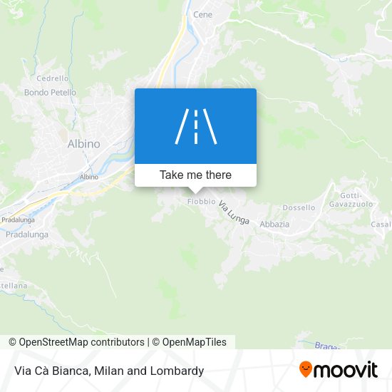 Via Cà Bianca map