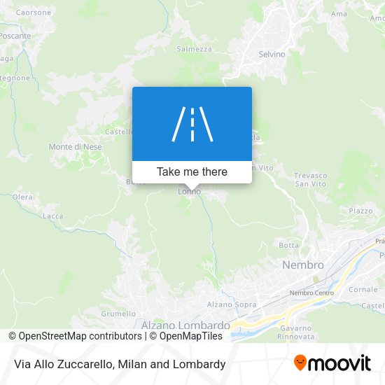 Via Allo Zuccarello map
