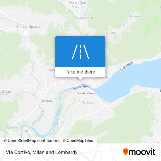 Via Cortivo map