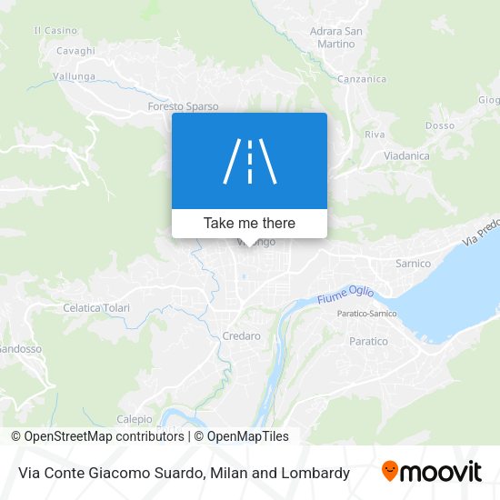 Via Conte Giacomo Suardo map