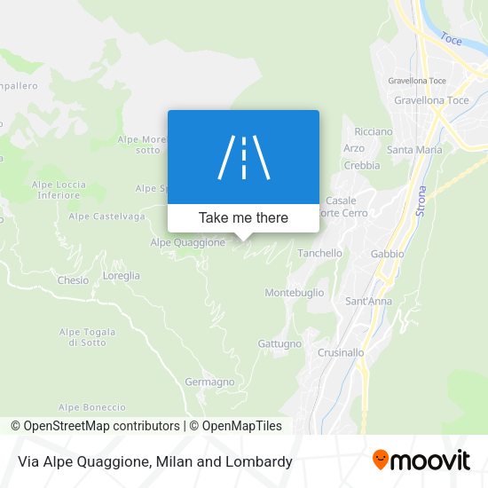 Via Alpe Quaggione map