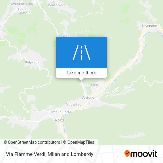 Via Fiamme Verdi map