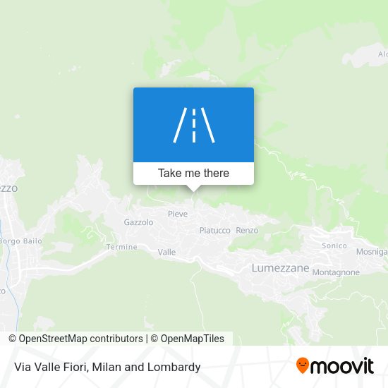 Via Valle Fiori map